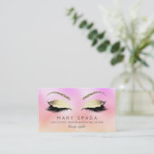 Makeup Eyebrows Lashes Glitzer Diamond Gold Pink Visitenkarte (Stehend Vorderseite)