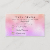 Makeup Eyebrows Lashes Glitzer Diamond Gold Pink Visitenkarte (Rückseite)