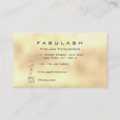 Makeup Eyebrows Lashes Glitzer Diamond Gold Sepia Visitenkarte (Rückseite)