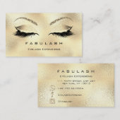 Makeup Eyebrows Lashes Glitzer Diamond Gold VIP Visitenkarte (Vorne/Hinten)