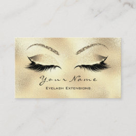 Makeup Eyebrows Lashes Glitzer Glass Glam Gold Visitenkarte