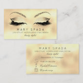 Makeup Eyebrows Lashes Glitzer Glass Gold Visitenkarte (Vorne/Hinten)