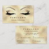 Makeup Eyebrows Lashes Glitzer Glass VIP Gold Logo Visitenkarte (Vorne/Hinten)
