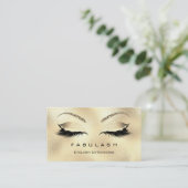 Makeup Eyebrows Lashes Glitzer Glass VIP Gold Logo Visitenkarte (Stehend Vorderseite)