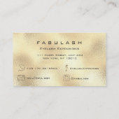 Makeup Eyebrows Lashes Glitzer Glass VIP Gold Logo Visitenkarte (Rückseite)