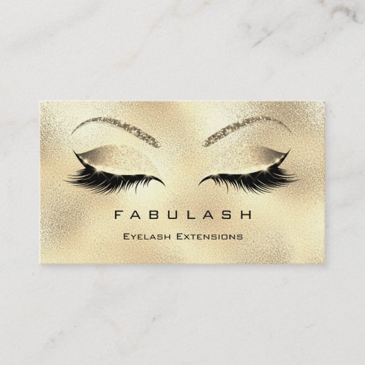 Makeup Eyebrows Lashes Glitzer Glass VIP Gold Logo Visitenkarte (Vorderseite)