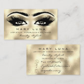 Makeup Eyebrows Lashes Glitzer Gold Metallic Augen Visitenkarte (Vorne/Hinten)