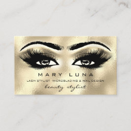 Makeup Eyebrows Lashes Glitzer Gold Metallic Augen Visitenkarte