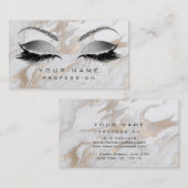 Makeup Eyebrows Lashes Glitzer Marble Funkelnd Visitenkarte (Vorne/Hinten)