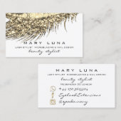 Makeup Eyebrows Lashes Glitzer Metal White Gold Visitenkarte (Vorne/Hinten)