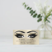 Makeup Eyebrows Lashes Glitzer Metallic Eyes Visitenkarte (Stehend Vorderseite)