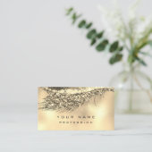 Makeup Eyebrows Lashes Glitzer Metallic Glam Gold Visitenkarte (Stehend Vorderseite)