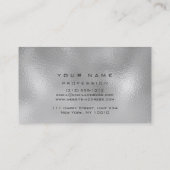 Makeup Eyebrows Lashes Glitzer Metallic Glam Grau Visitenkarte (Rückseite)