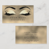Makeup Eyebrows Lashes Glitzer Metallic Glass Gold Visitenkarte (Vorne/Hinten)