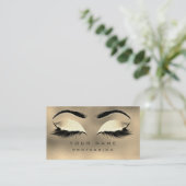 Makeup Eyebrows Lashes Glitzer Metallic Glass Gold Visitenkarte (Stehend Vorderseite)