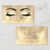 Makeup Eyebrows Lashes Glitzer Metallic Lux Gold Visitenkarte (Vorne/Hinten)