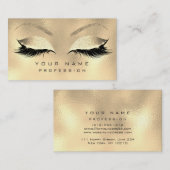 Makeup Eyebrows Lashes Glitzer Metallic Sepia Gold Visitenkarte (Vorne/Hinten)
