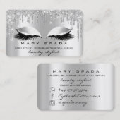 Makeup Eyebrows Lashes Gray Gray Spark Silver Visitenkarte (Vorne/Hinten)