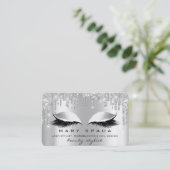 Makeup Eyebrows Lashes Gray Gray Spark Silver Visitenkarte (Stehend Vorderseite)