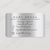 Makeup Eyebrows Lashes Gray Gray Spark Silver Visitenkarte (Rückseite)