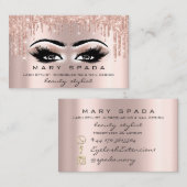 Makeup Eyebrows Lashes Pink Rose Spark Eyes1 Visitenkarte (Vorne/Hinten)