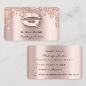 Makeup Eyebrows Lashes Pink Rose Spark Kiss LIps B Visitenkarte (Vorne/Hinten)