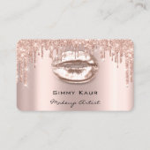 Makeup Eyebrows Lashes Pink Rose Spark Kiss LIps B Visitenkarte (Vorderseite)