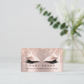 Makeup Eyebrows Lashes Pink Rose Spark Social Visitenkarte (Stehend Vorderseite)