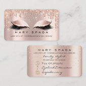 Makeup Eyebrows Lashes Pink Rose Spark Social Visitenkarte (Vorne/Hinten)