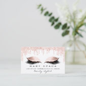 Makeup Eyebrows Lashes Pink White Spark Nails Visitenkarte (Stehend Vorderseite)