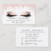 Makeup Eyebrows Lashes Pink White Spark Nails Visitenkarte (Vorne/Hinten)