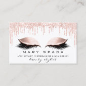 Makeup Eyebrows Lashes Pink White Spark Nails Visitenkarte (Vorderseite)
