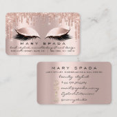 Makeup Eyebrows Lashes Rosa Rose Social Media Visitenkarte (Vorne/Hinten)