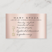 Makeup Eyebrows Lashes Rosa Rose Spark Kiss LIps Visitenkarte (Rückseite)