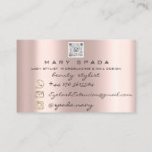Makeup Eyebrows Lashes Rosa Tropfen Lips Qr Bu Visitenkarte (Rückseite)