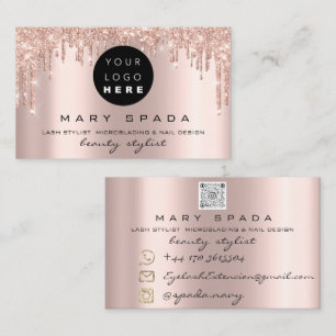 Makeup Eyebrows Lashes Rosa Tropfen Lips Qr Bu Visitenkarte