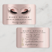 Makeup Eyebrows Lashes Rose Browns Beauty Visitenkarte (Vorne/Hinten)