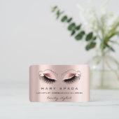 Makeup Eyebrows Lashes Rose Browns Beauty Visitenkarte (Stehend Vorderseite)