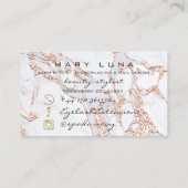 Makeup Eyebrows Lashes Rose Gold Marmorkupfer Visitenkarte (Rückseite)