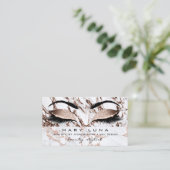 Makeup Eyebrows Lashes Rose Gold Marmorkupfer Visitenkarte (Stehend Vorderseite)