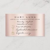 Makeup Eyebrows Lashes Rose Gold Pink Blush Visitenkarte (Rückseite)