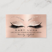Makeup Eyebrows Lashes Rose Gold Pink Social Visitenkarte (Vorderseite)