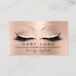 Makeup Eyebrows Lashes Rose Gold Pink Social Visitenkarte