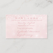 Makeup Eyebrows Lashes Rose Pastell Pink Studio Visitenkarte (Rückseite)