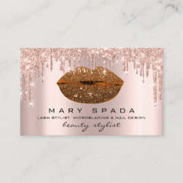 Makeup Eyebrows Lashes Rose Tropfen Kiss Lips Honi Visitenkarte