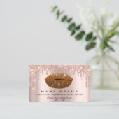 Makeup Eyebrows Lashes Rose Tropfen Kiss Lips Honi Visitenkarte (Stehend Vorderseite)