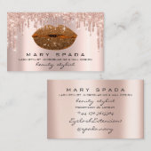 Makeup Eyebrows Lashes Rose Tropfen Kiss Lips Honi Visitenkarte (Vorne/Hinten)