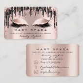 Makeup Eyebrows Lashes Schwarze Tropfen Spark Nail Visitenkarte (Vorne/Hinten)