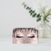 Makeup Eyebrows Lashes Schwarze Tropfen Spark Nail Visitenkarte (Stehend Vorderseite)