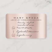 Makeup Eyebrows Lashes Schwarze Tropfen Spark Nail Visitenkarte (Rückseite)